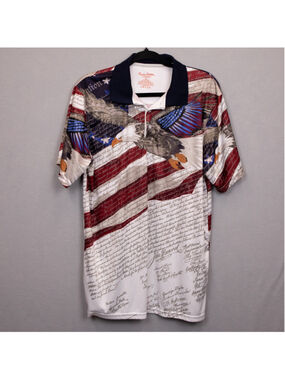 American Summer Clothing Co. American flag eagle print polo shirt-XL